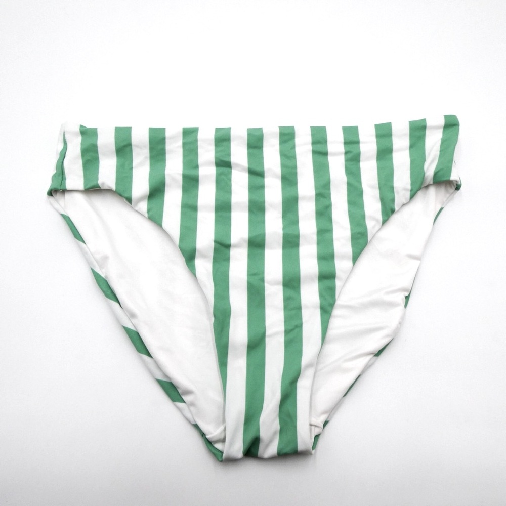 Victorias Secret Green & White Striped Bikini Bottom